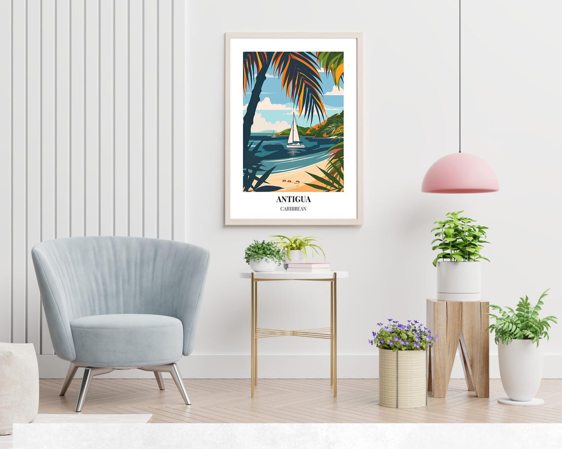 Antigua Caribbean Travel Print Wall Art Antigua Caribbean City Print Antigua Caribbean Travel Gift Antigua Caribbean Poster - Image 2