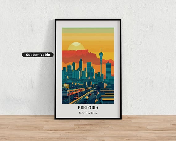 Pretoria South Africa Travel Poster Custom Wall Art