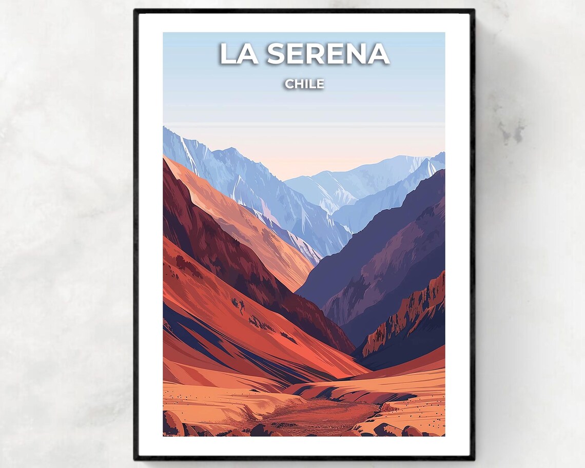 La Serena Chile Elqui Valley Golden Sunset Andes Mountains Poster