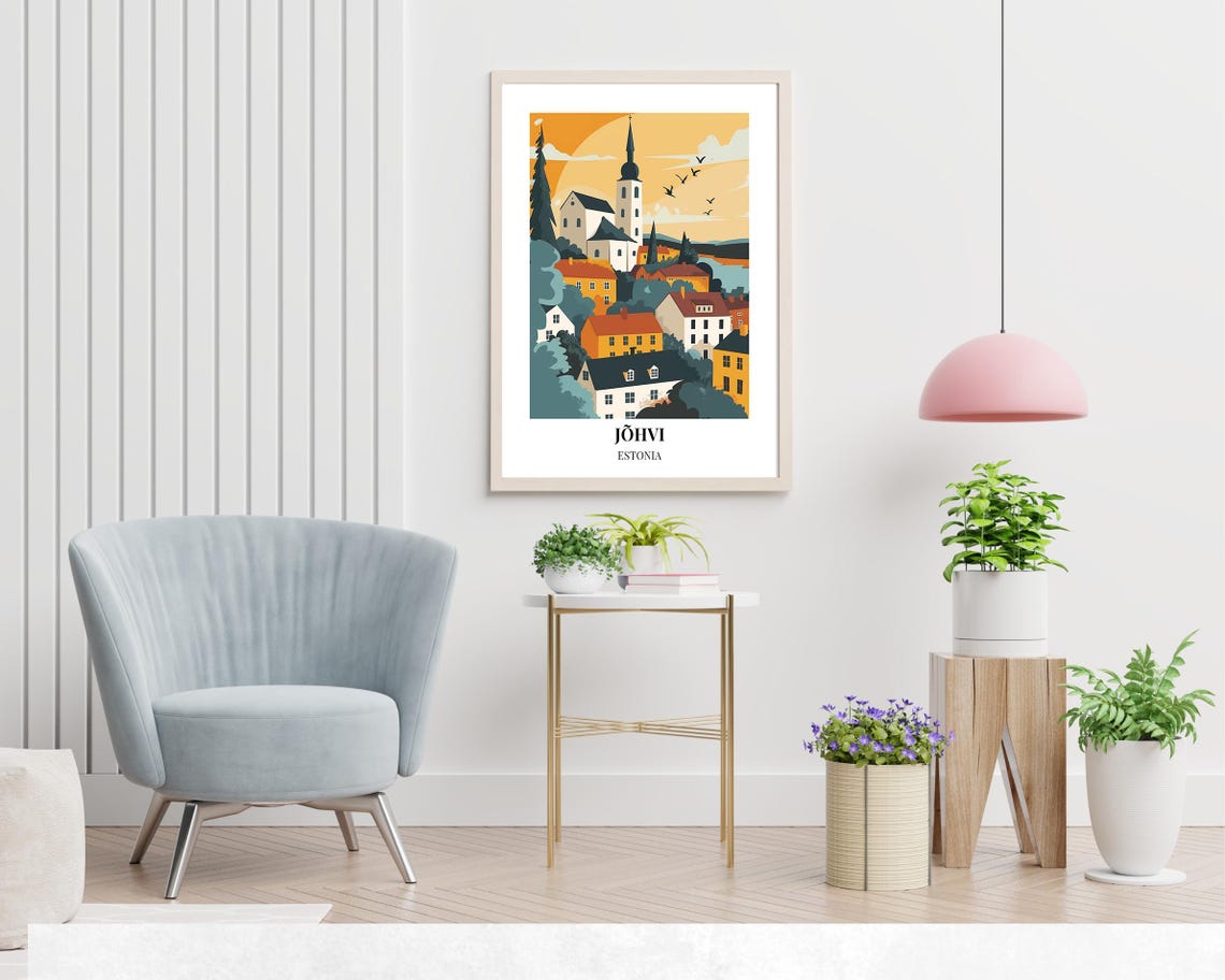 Jhvi Travel Print Wall Art Jhvi Estonia City Print Jhvi Travel Gift Jhvi City Poster Travel Gift Wall Art - Image 2