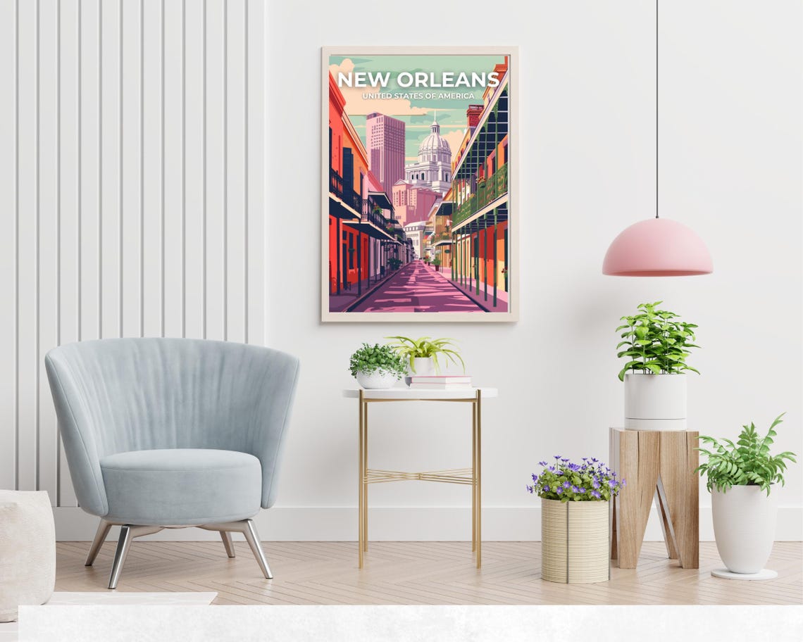 New Orleans United States Travel Print Wall Art New Orleans United States City Print New Orleans United States Travel Gift Wall Art - Image 2