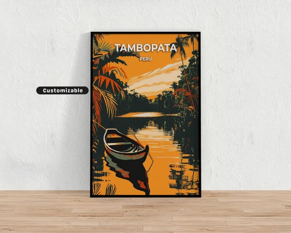 Tambopata Peru Travel Poster Custom Wall Art