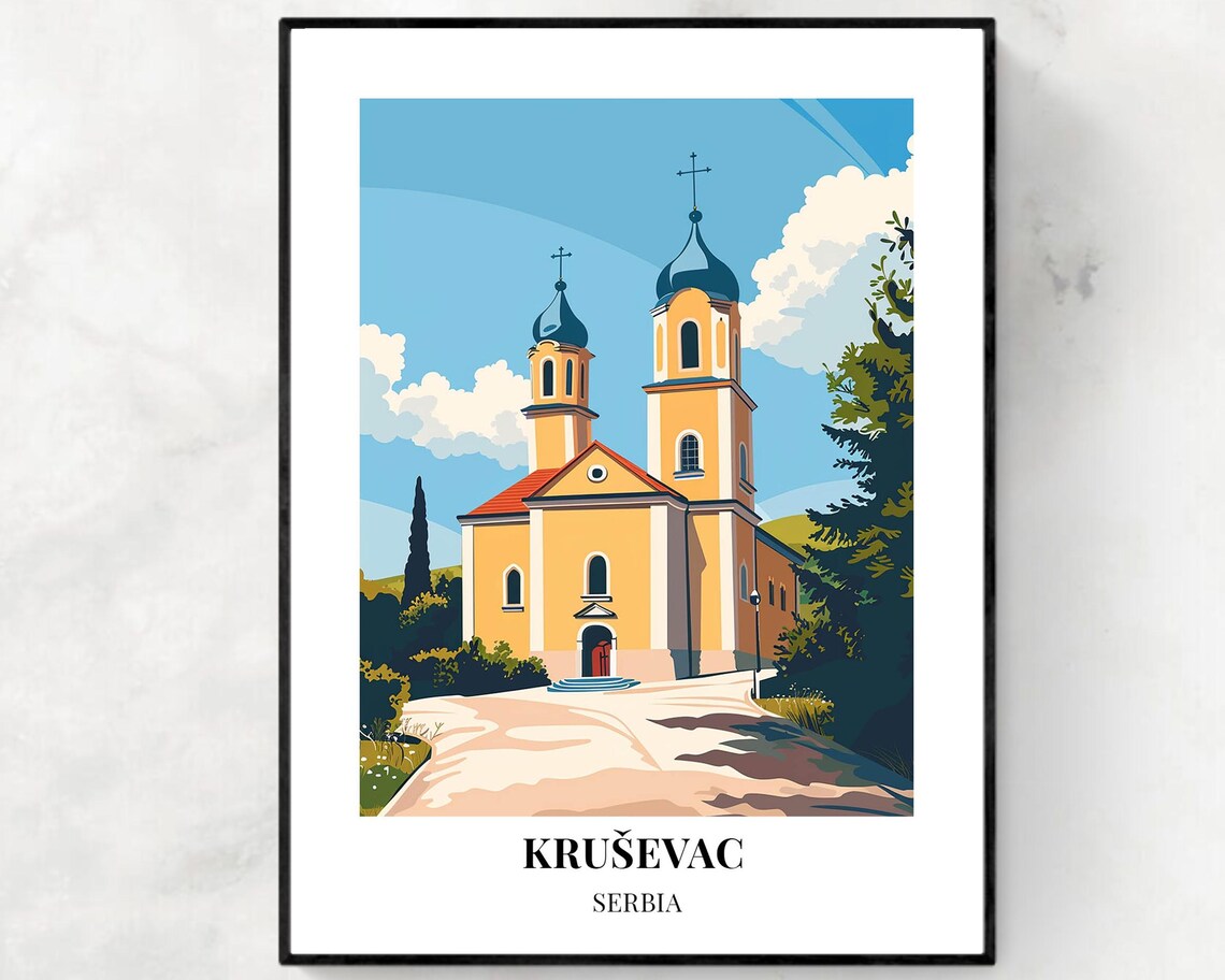 Kruševac Serbia Lazarica Church Twin Towers Classic Day Poster