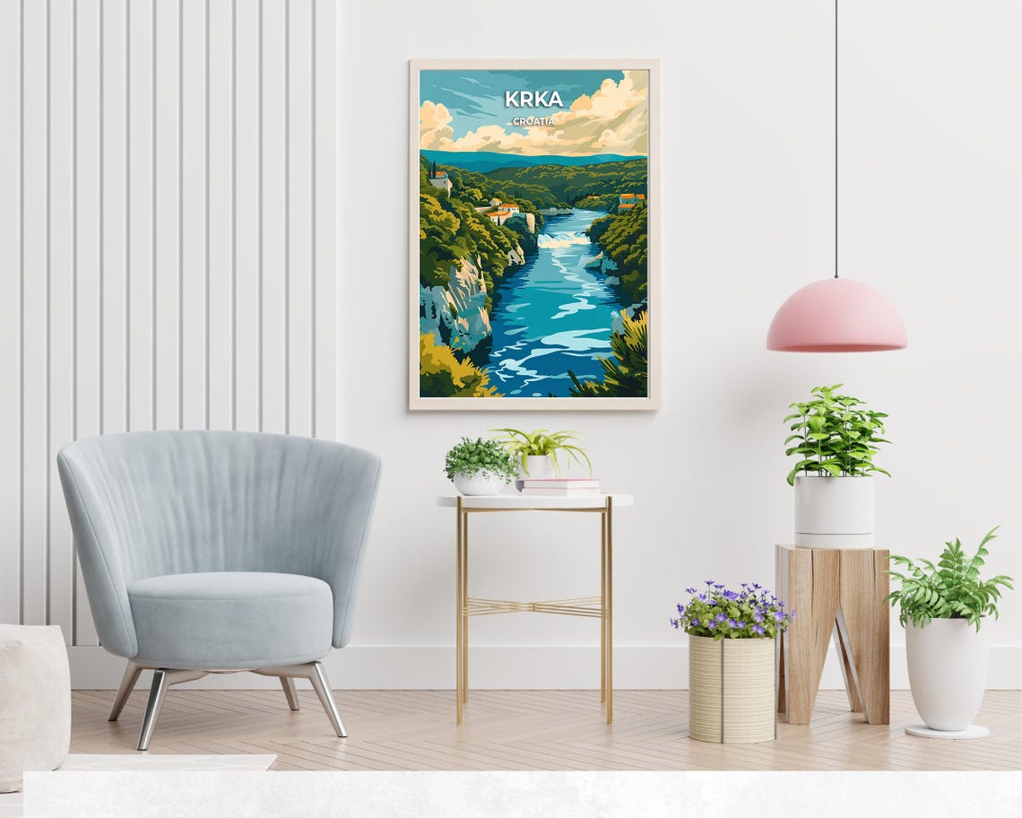 Krka Croatia Travel Print Wall Art Krka Croatia City Print Krka Croatia Travel Gift Krka Croatia Poster Wall Art - Image 2