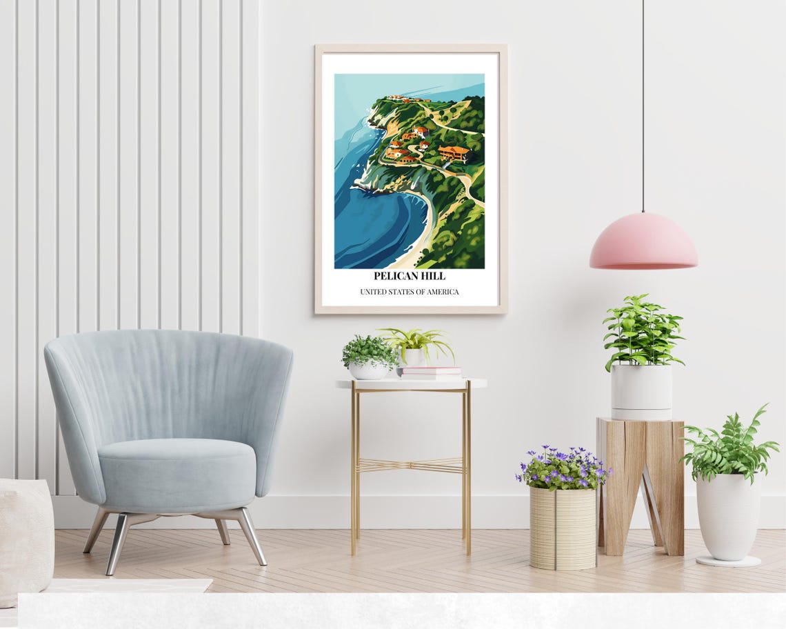 Pelican Hill California Travel Print Wall Art Pelican Hill California City Print Pelican Hill California Travel Gift Pelican Hill - Image 2