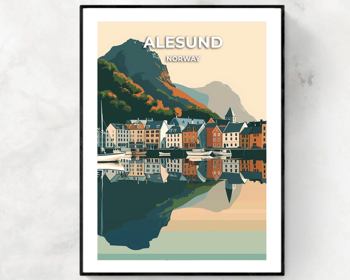 Alesund Aquarium Travel Print Wall Art Alesund Norway City Print Alesund Aquarium Travel Gift Alesund Aquarium Poster