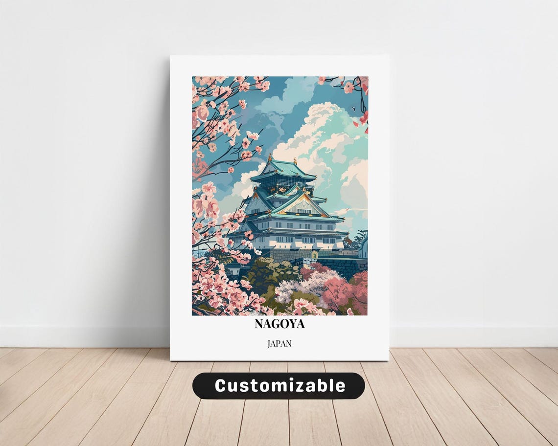 Nagoya Japan Castle Cherry Blossom Spring Travel Wall Poster