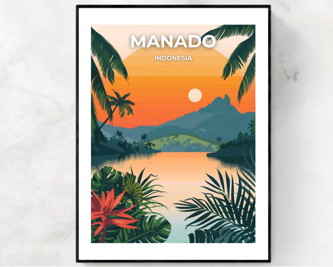 Bunaken National Park Travel Print Wall Art Manado Indonesia City Print Bunaken National Park Travel Gift Bunaken National Park Poster