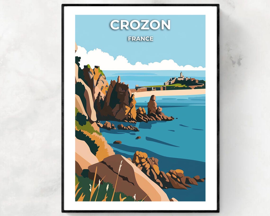 Crozon Travel Print Wall Art Crozon France City Print Crozon Travel Gift Crozon City Poster Travel Gift Wall Art