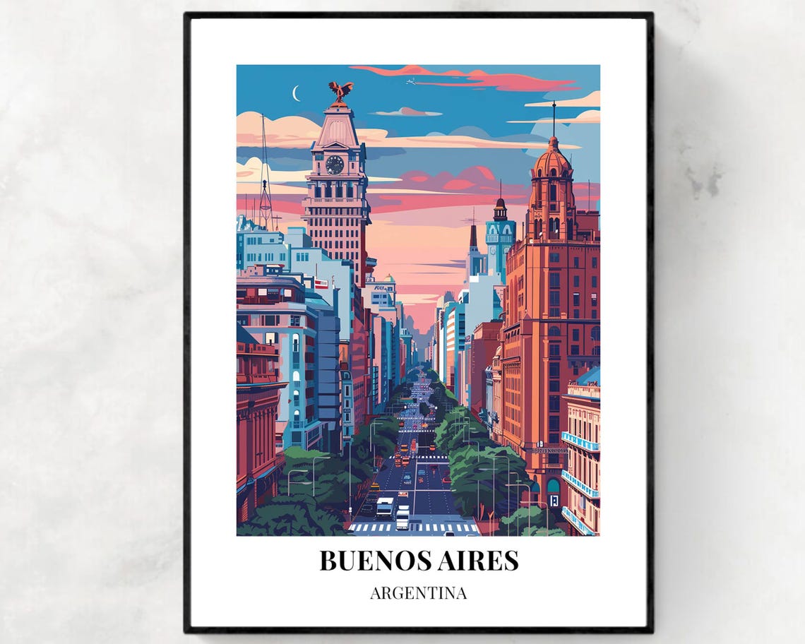 Buenos Aires Travel Print Wall Art Buenos Aires Argentina City Print Buenos Aires Travel Gift Buenos Aires City Poster Travel Gift