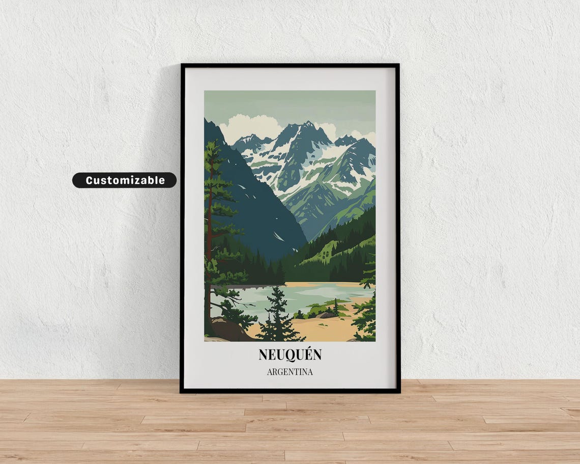 Neuqun Argentina Travel Poster Custom Wall Art