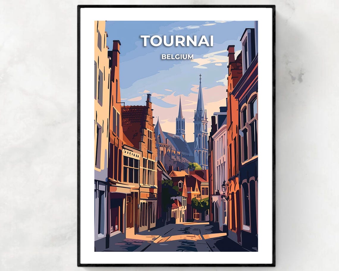 Tournai Cathedral Travel Print Wall Art Tournai Belgium City Print Tournai Cathedral Travel Gift Tournai Cathedral Poster Travel Gift