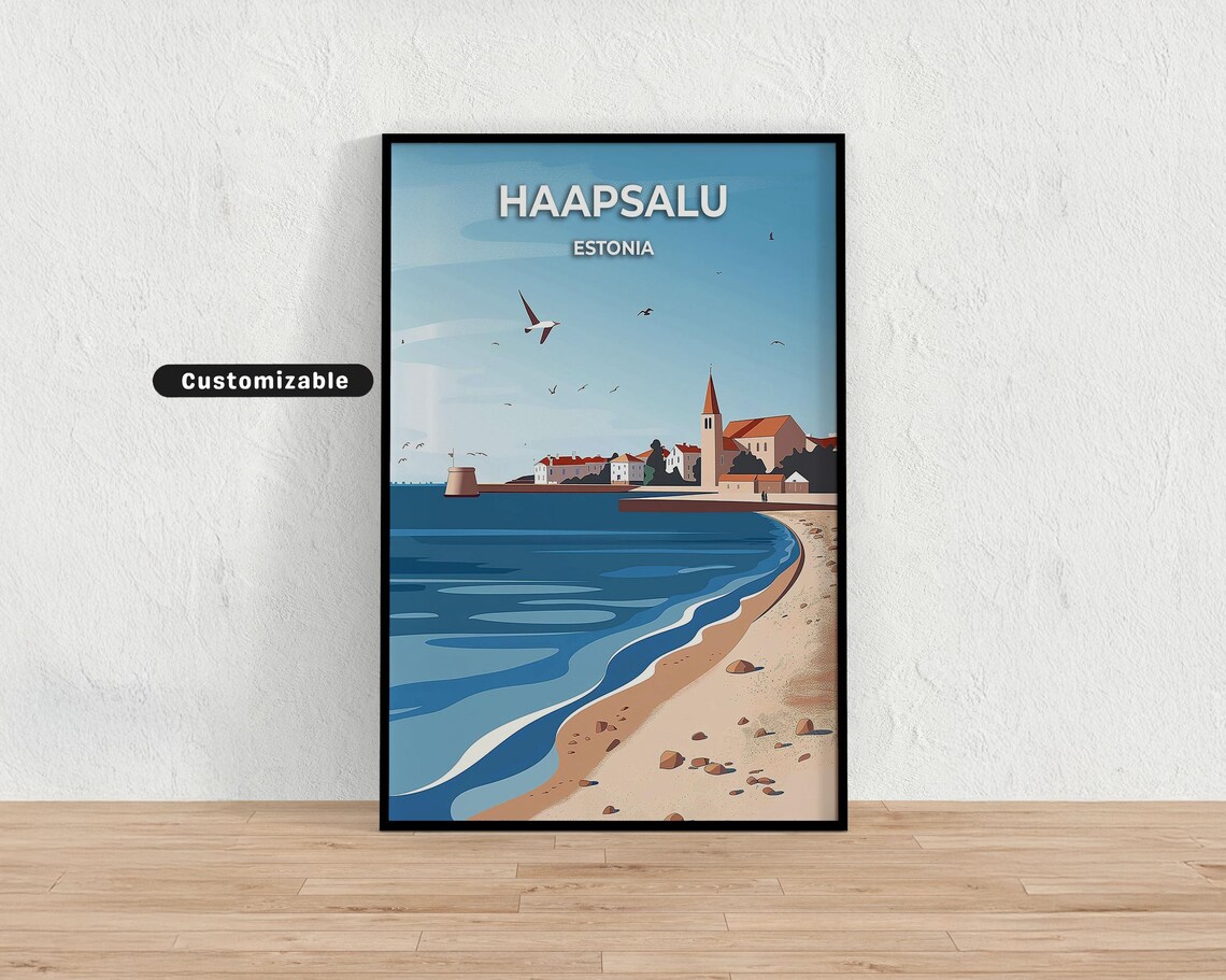 Haapsalu Estonia Coastal Beach Seaside Old Town Travel Poster