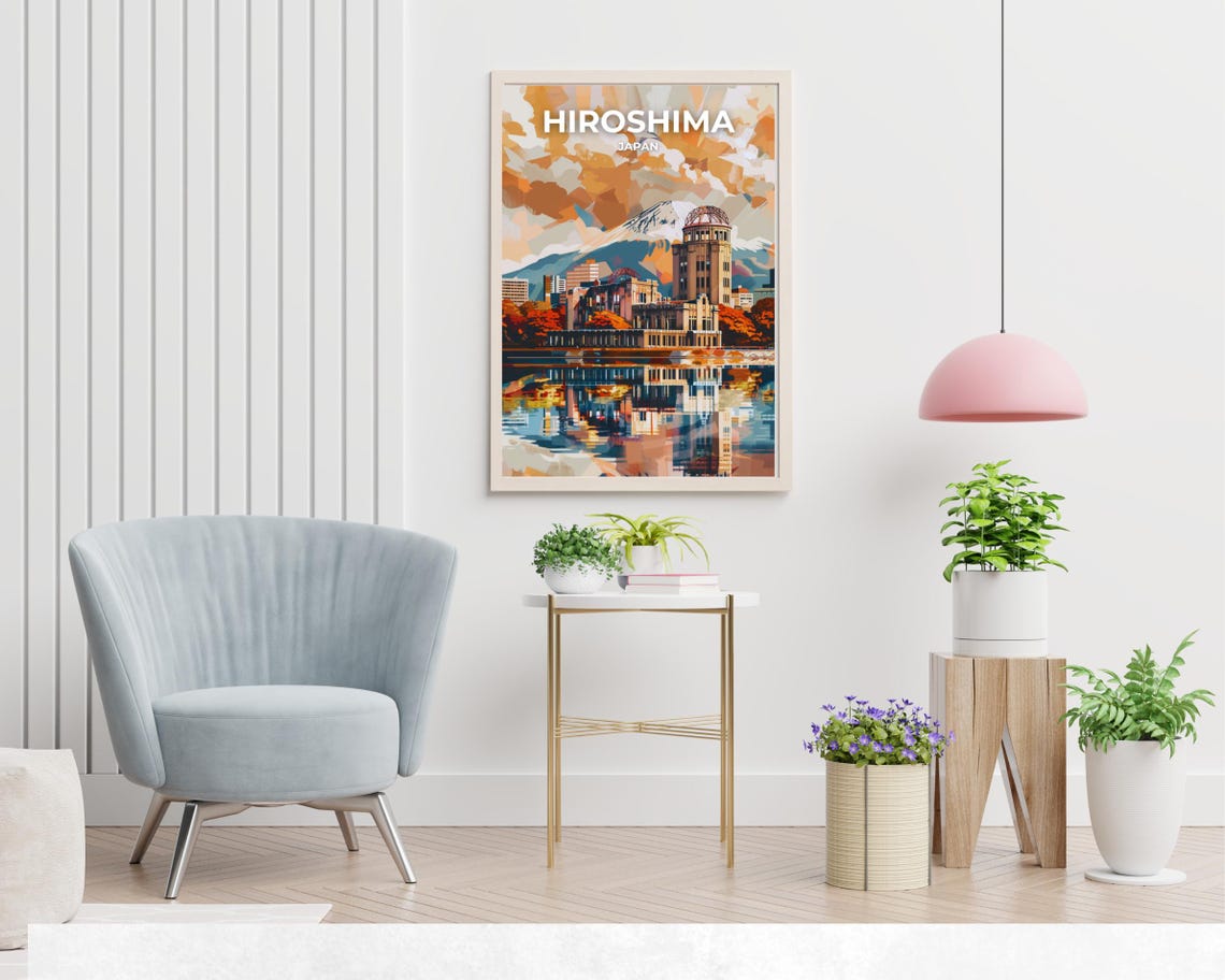 Hiroshima Japan Atomic Bomb Dome Autumn Reflection Travel Poster - Image 2