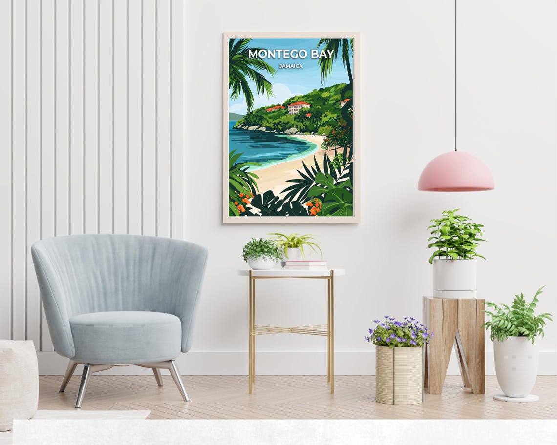 Montego Bay Jamaica Travel Print Wall Art Montego Bay Jamaica City Print Montego Bay Jamaica Travel Gift Montego Bay Jamaica Poster - Image 2