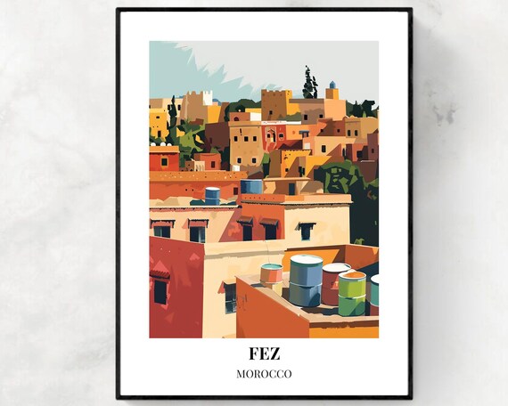 Fez Morocco Travel Wall Art Poster Print