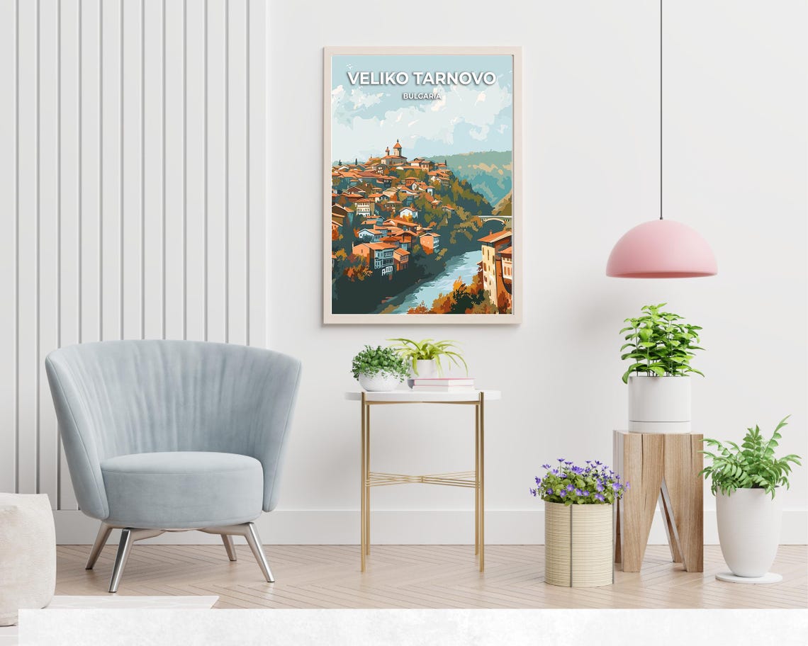 Tsarevets Fortress Travel Print Wall Art Veliko Tarnovo Bulgaria City Print Tsarevets Fortress Travel Gift Tsarevets Fortress Poster - Image 2