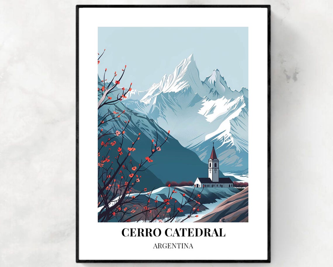 Cerro Catedral Argentina Travel Print Wall Art Cerro Catedral Argentina City Print Cerro Catedral Argentina Travel Gift Travel Gift