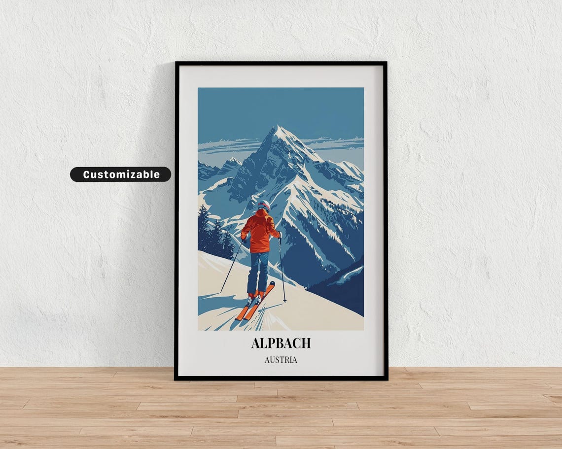 Alpbach Austria Ski Retro Alpine Slope Vintage Travel Poster