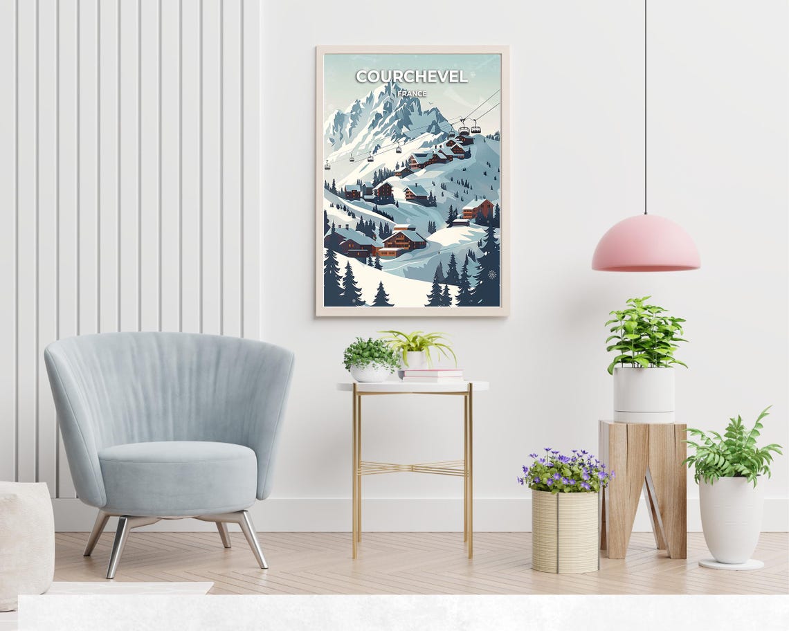 Courchevel France Travel Print Wall Art Courchevel France City Print Courchevel France Travel Gift Courchevel France Poster - Image 2
