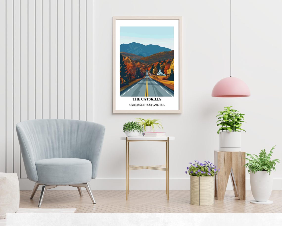 The Catskills Autumn Road Fall Foliage Mountains Poster Caption - Image 2