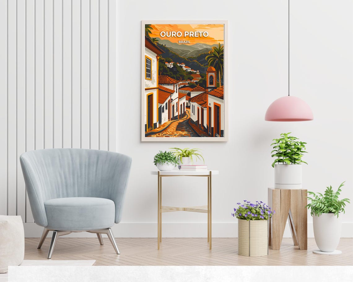 Historic Center Of Ouro Preto Travel Print Wall Art Ouro Preto Brazil City Print Historic Center Of Ouro Preto Travel Gift Travel Gift - Image 2