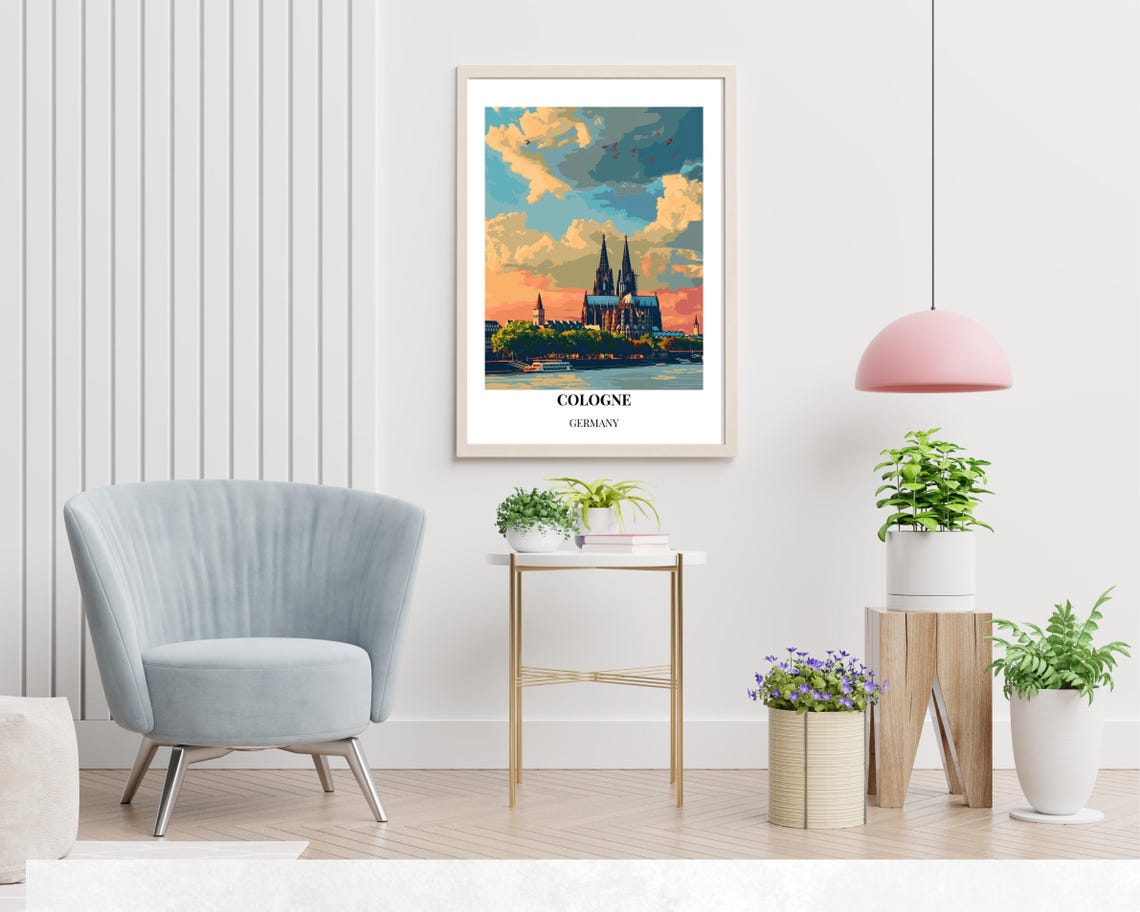 Cologne Germany Cathedral Rhine Sunset Travel Poster Artwork - Image 2