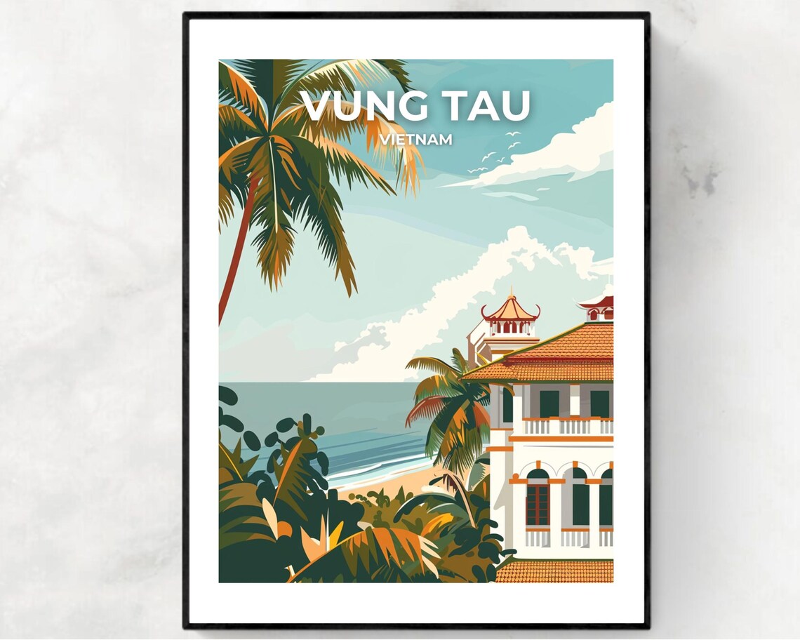 Vung Tau Colonial Seaside Villa Overlooking the Beach Vietnam Poster