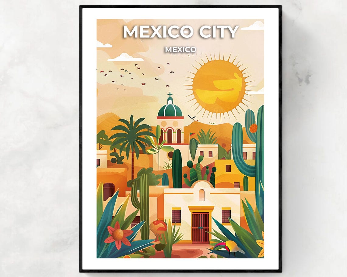 Mexico City Travel Print Wall Art Mexico City Mexico City Print Mexico City Travel Gift Mexico City City Poster