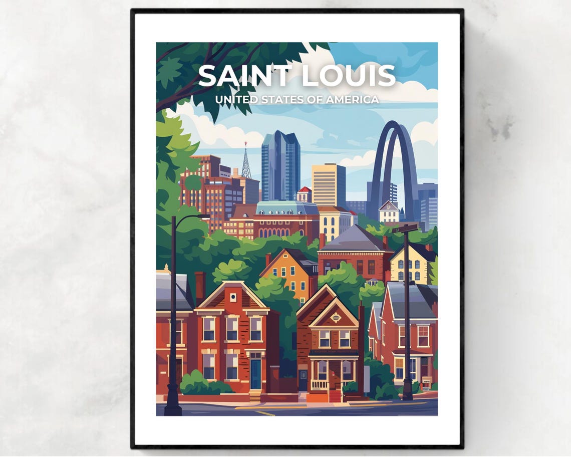 Saint Louis United States Travel Print Wall Art Saint Louis United States City Print Saint Louis United States Travel Gift Wall Art