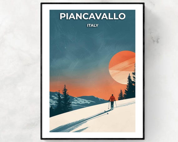 Piancavallo Travel Print Piancavallo Ski Poster Italy Ski Poster Piancavallo Ski Resort Print