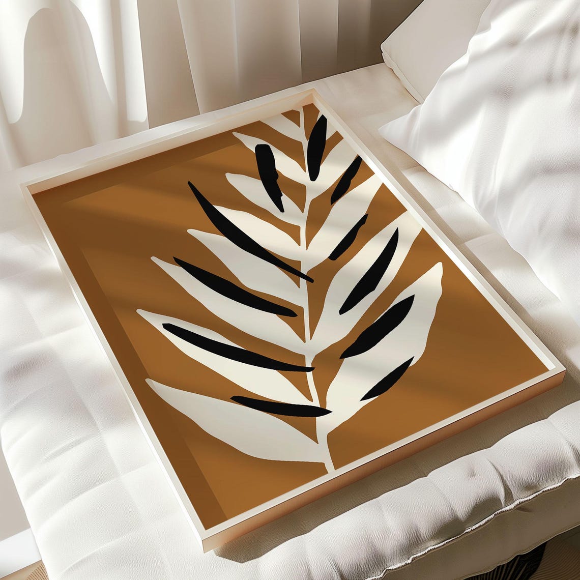 Abstract Leaf Wall Art Mid Century Modern Print Botanical Eclectic Home Decor Minimal Illustration