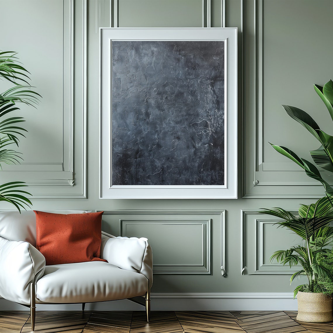 Dark Moody Charcoal Grey Textured Abstract Minimalist Art Poster - Image 4