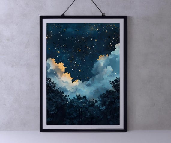 Celestial Wall Art Print Dark Academia Decor Abstract Moody Print Wall Art Exhibition Poster Vintage Oil Painting Maximalist Wall Art