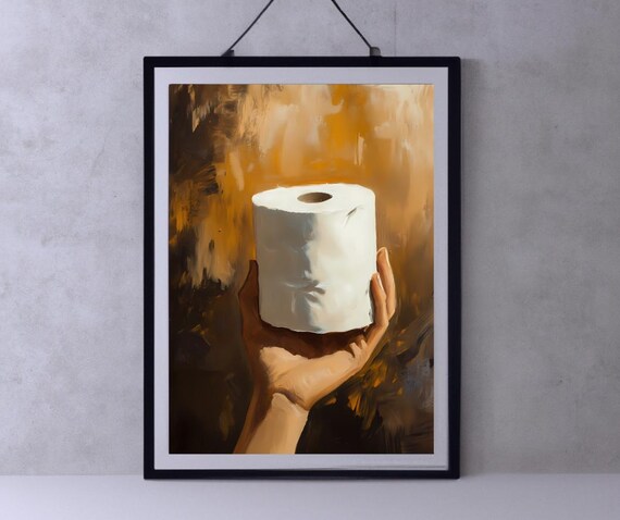 Bathroom Humor Wall Art Funny Toilet Paper Print Rustic Bathroom Decor Minimalist Bathroom Art Toilet Paper
