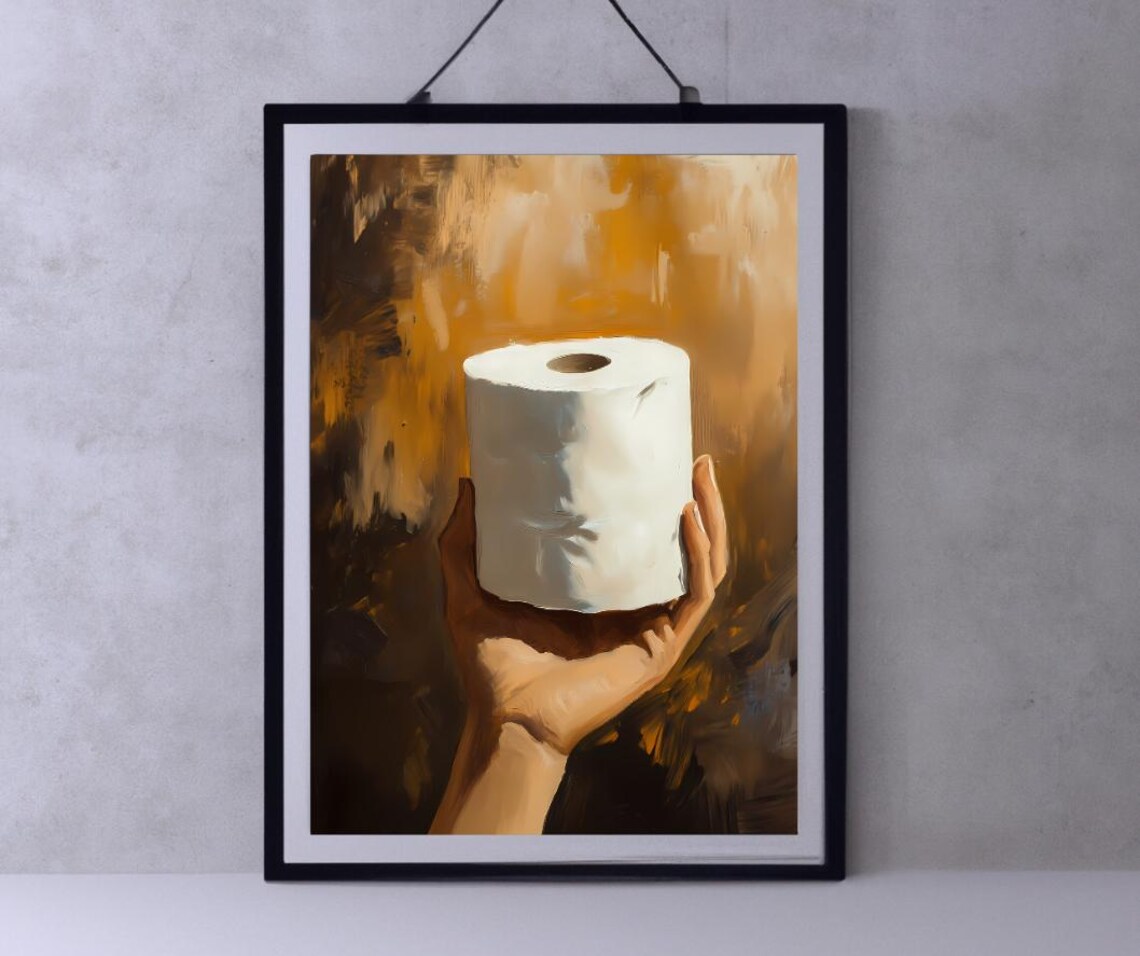 Bathroom Humor Wall Art Funny Toilet Paper Print Rustic Bathroom Decor Minimalist Bathroom Art Toilet Paper