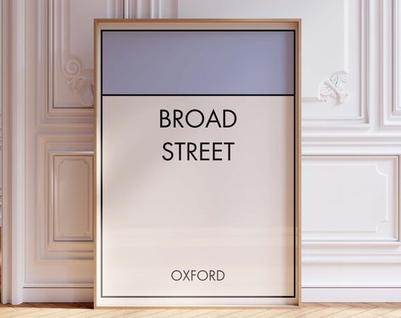Broad Street Oxford England Lavender Minimalist Typography Print