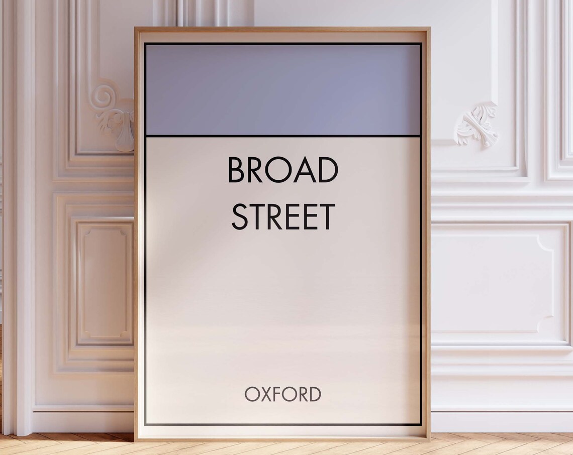 Broad Street Oxford England Lavender Minimalist Typography Print