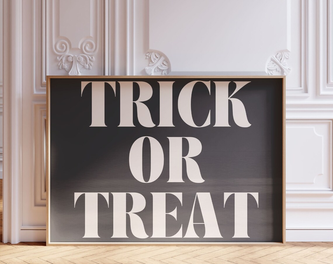 Trick Or Treat Halloween Lettering Art Print