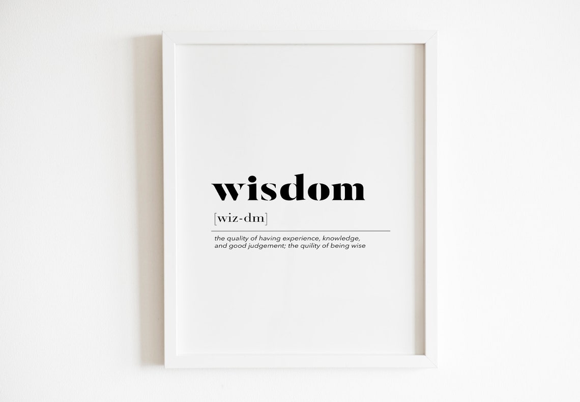 Wisdom Definition Dictionary Typography Minimalist Quote Poster