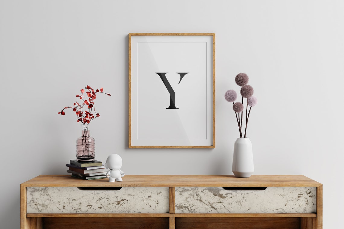 Letter Y Bold Serif Monogram Initial Alphabet Minimalist Poster - Image 3
