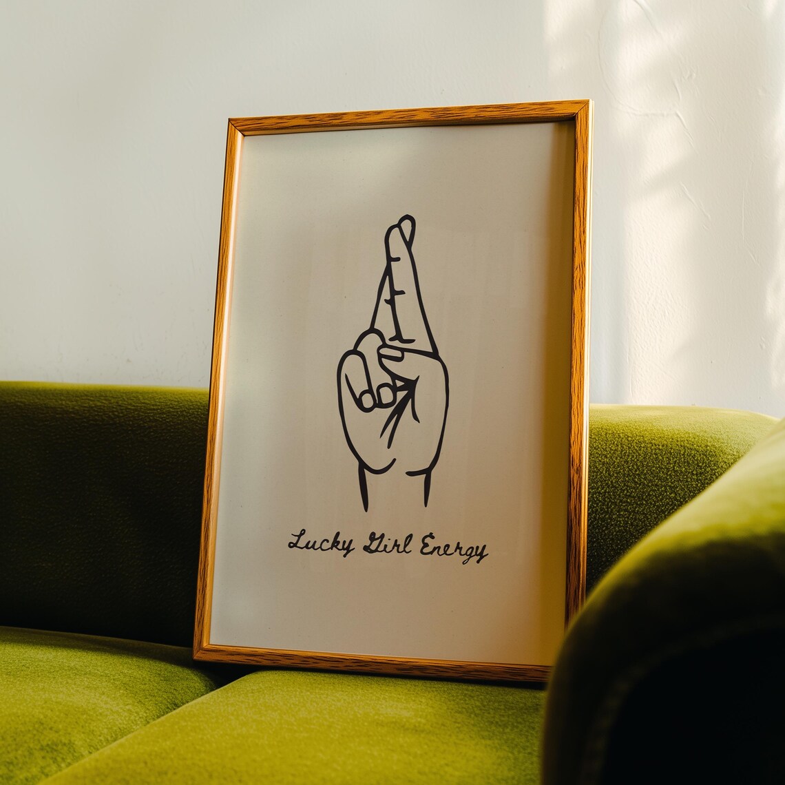 Lucky Girl Energy Motivational Poster, Study Space Decor