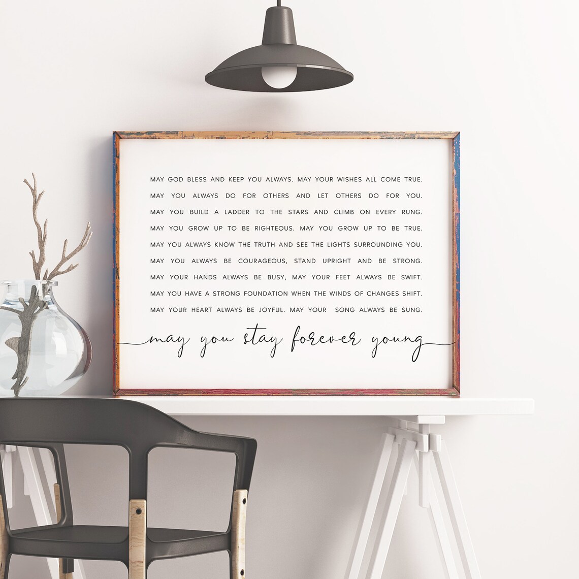 Forever Young Sign Nursery Quote Art Print - Image 2