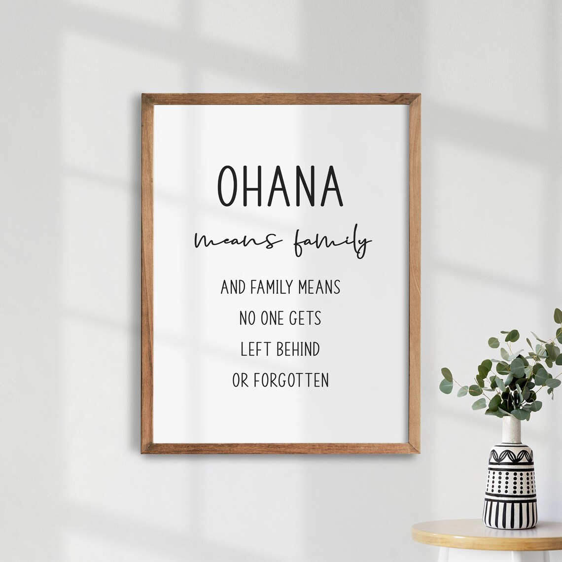 Ohana Means Family Quote Print, Living Room Decor - Image 3