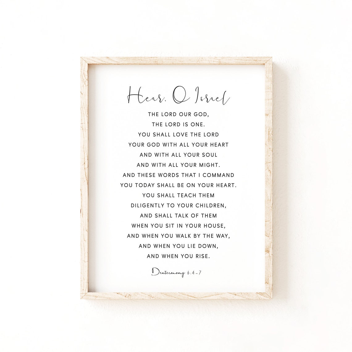Deuteronomy 64 7 Bible Verse Printable Minimalist Prints Christian Quote Wall Art Hear O Israel Scripture Wall Art Bible Verse Print - Image 3