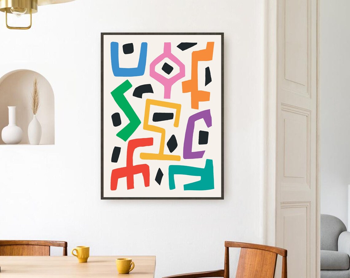 Colorful Tribal Geometric Abstract Modern Bright Statement Poster - Image 4