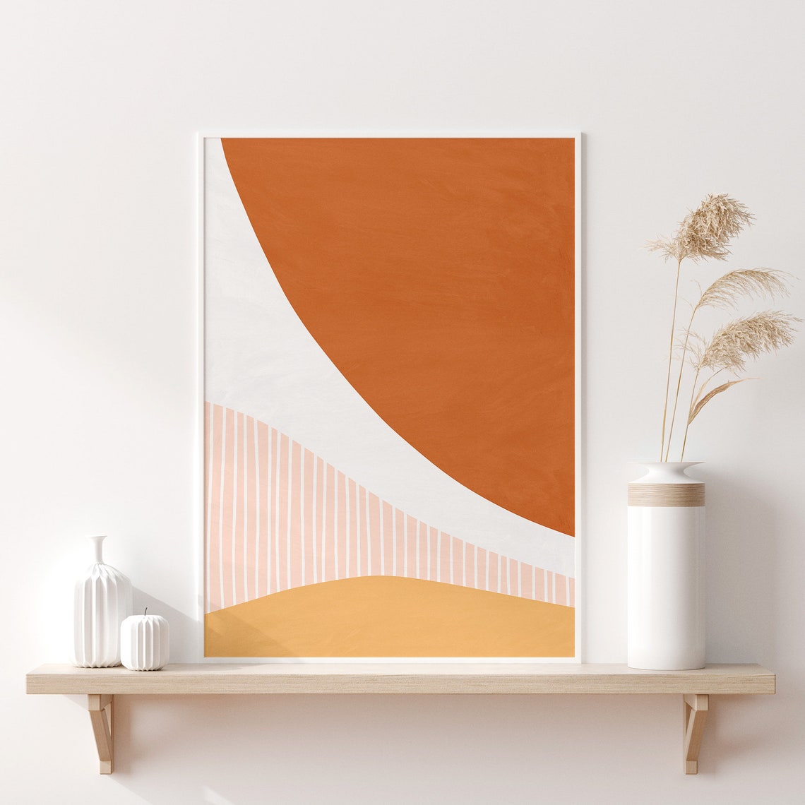 Boho Terracotta Abstract Geometric Earth Tone Minimalist Art Poster - Image 3