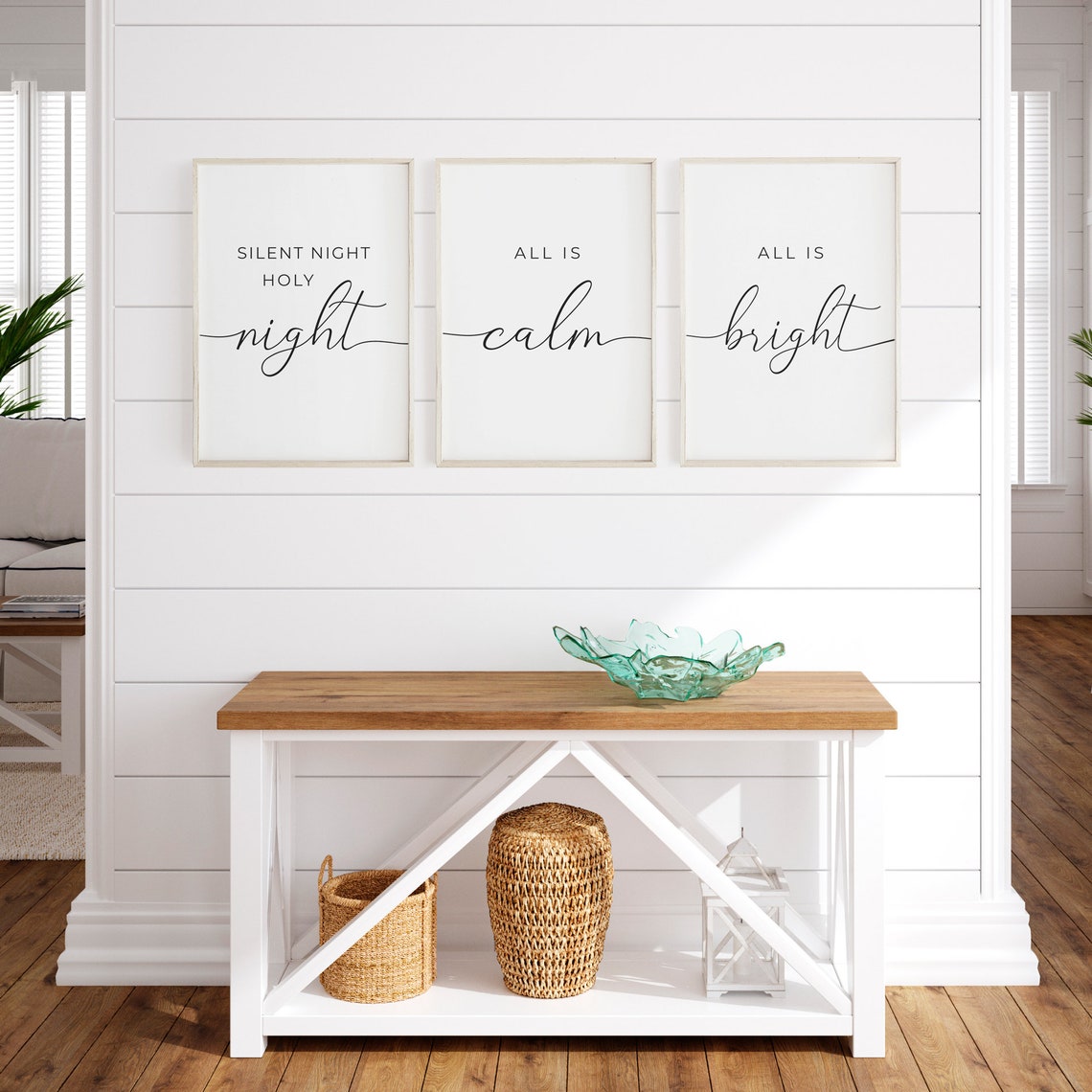 Silent Night Holy Night All Is Calm Bright Christmas Trio Poster - Image 3