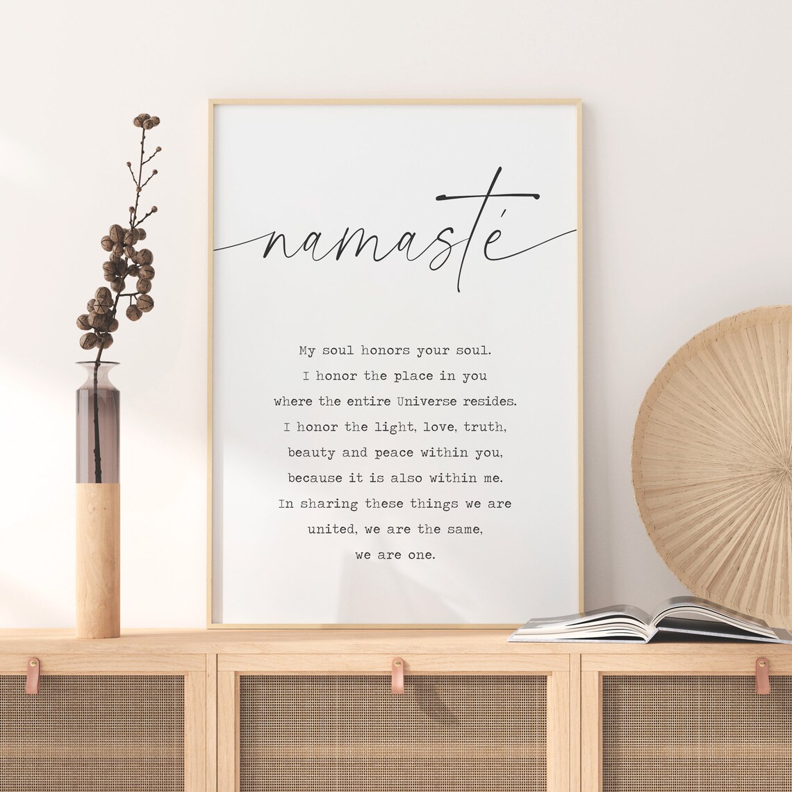 Namaste Sign Yoga Meditation Wall Art Print