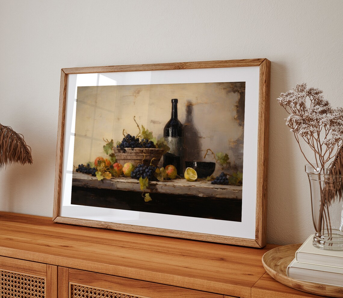 Country Kitchen Rustic Fruits Still Life Art Print - Image 2